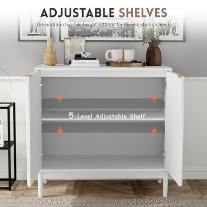 Fluted Buffet Cabinet with Storage