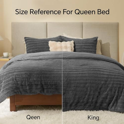 Faux Fur Queen Comforter Set