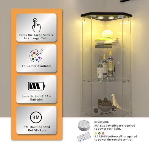 Corner Glass Display Cabinet with LED