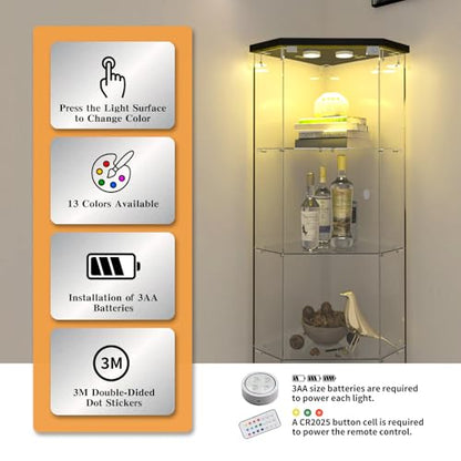 Corner Glass Display Cabinet with LED