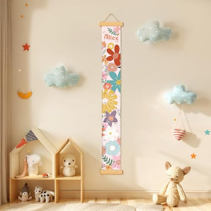 Personalized Name Growth Chart Wall Decor for Kids