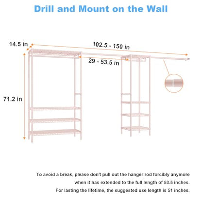 E11 Heavy Duty Closet Garment Rack