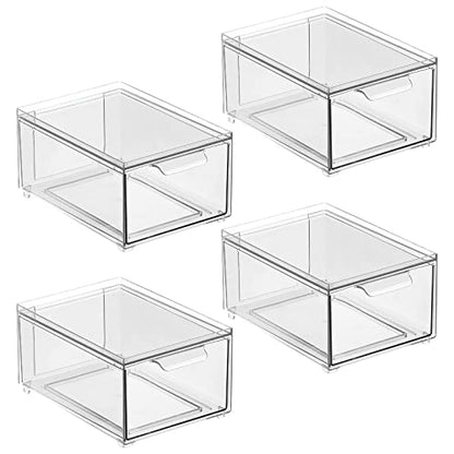 Plastic Bathroom Organizer Bin w (4 Count)