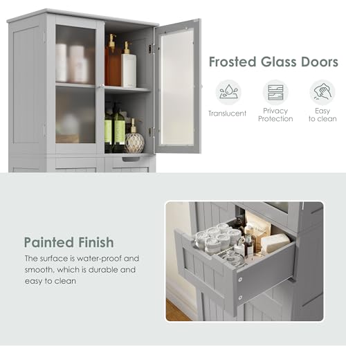 67'' Tall Bathroom Storage Cabinet with Adjustable Shelf