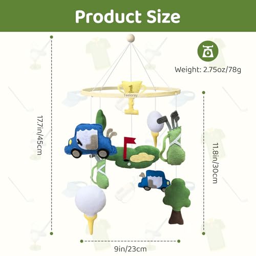 Baby Crib Mobile Golf Mobile for Boys Handmade Toddler Room Decor