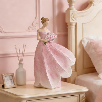 Pink Leaf Angel Girls Fairy Statue Collection Home Decoration