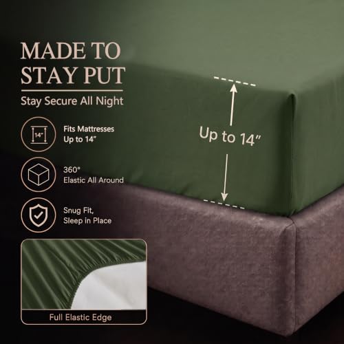 Queen Comforter Set Olive Green (7 Count)