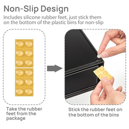Black Stackable Storage Drawers (2 Count)