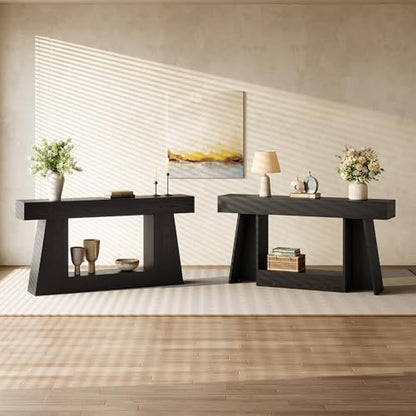 63" Farmhouse Console Table with Storage