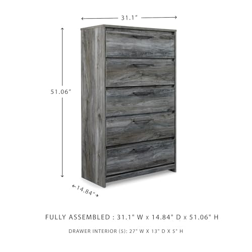Baystorm Rustic 5 Drawer Chest of Drawers