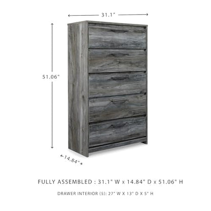 Baystorm Rustic 5 Drawer Chest of Drawers