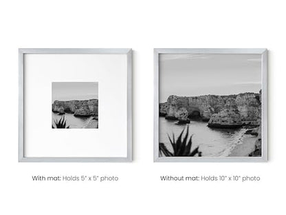 10x10 Silver Metal Picture Frames Matted to 5x5