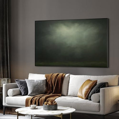 30"x60" Extra Large Framed Wall Art Moody Green Abstract Cloudscape