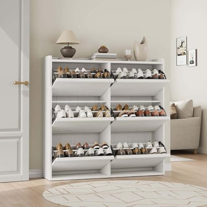 Shoe Cabinet with 6 Flip Drawers