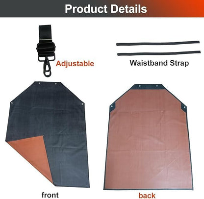 Thick Waterproof Rubber Aprons, Puncture/Abrasion/Chemical/Oil Resistance Work Apron