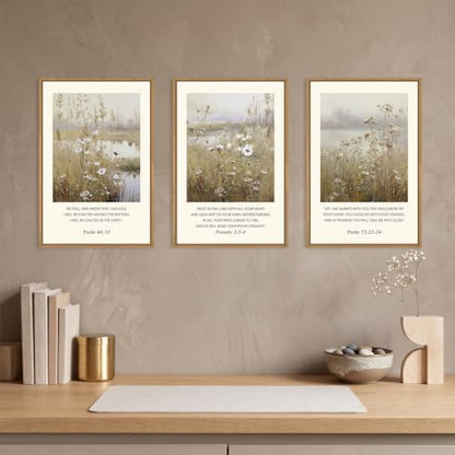 Vintage Christian Bible Verses Framed Canvas Wall Art