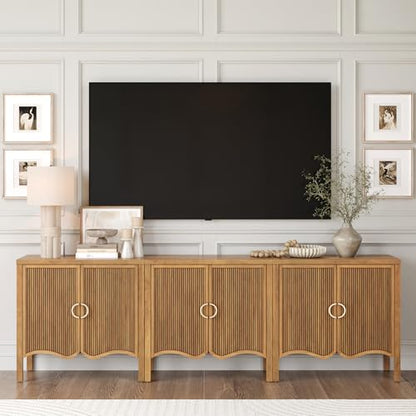 Scott Transitional Fluted Accent Cabinet or Storage Cabinet for Living Room or Entryway with Solid Wood Panel