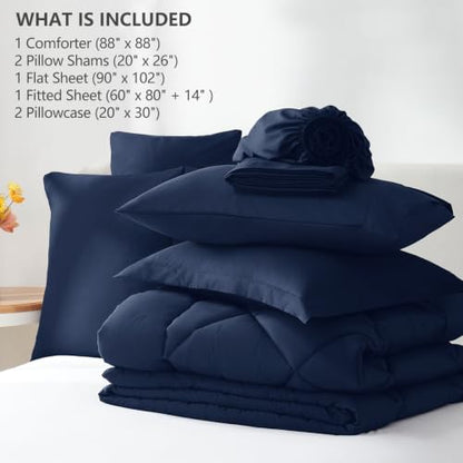 Queen Comforter Set with Sheets Navy