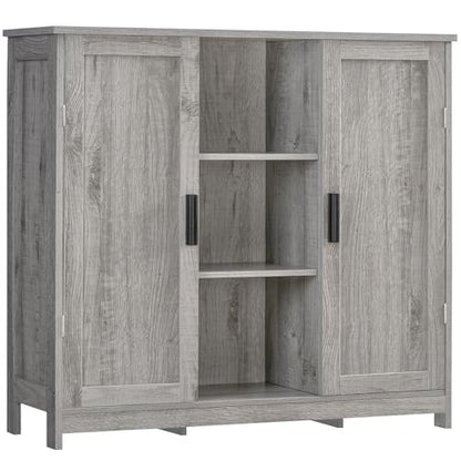 Storage Cabinet with 2 Doors and 4 Adjustable Shelves