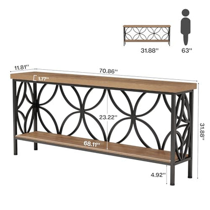 70.9 Inch Narrow Sofa Table