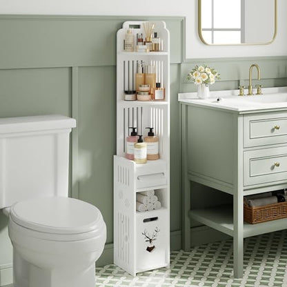 Tall Narrow Bathroom Storage Shelf