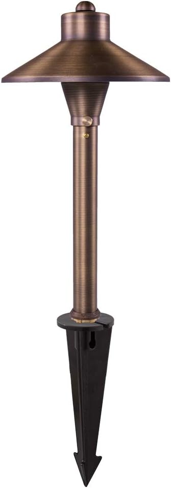 VOLT Flat Hat 12V Brass Mini Path Light