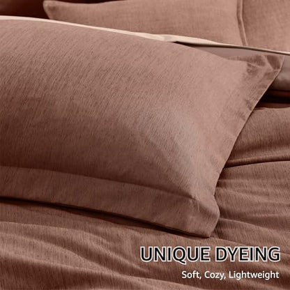 King Comforter Set 7 Pieces Terracotta Cationic Dyeing Bed in a Bag