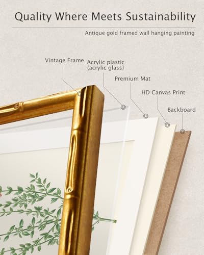 Gold Bamboo Framed Wall Art