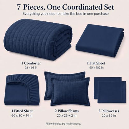 Oversized Queen Seersucker Comforter Set