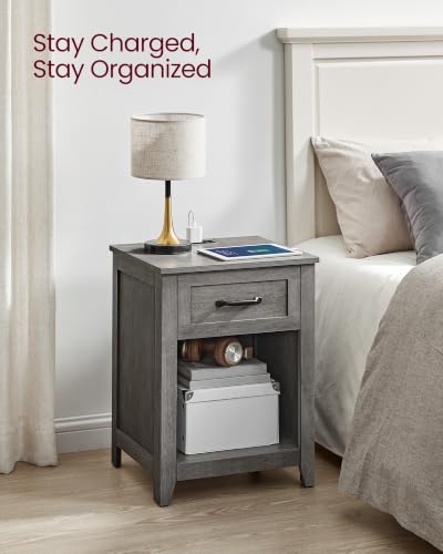 Farmhouse Nightstands with Charging Station (2 Count)