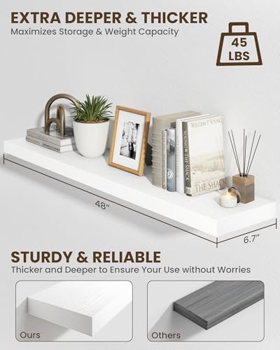 48" Floating Shelves for Wall (2 Count)