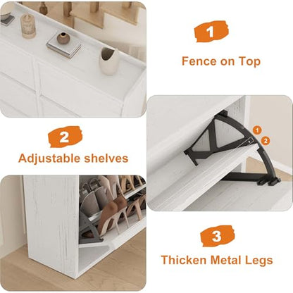 Shoe Cabinet with 6 Flip Drawers