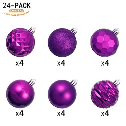 2.36" Purple Christmas Ball Ornaments (34 Count)
