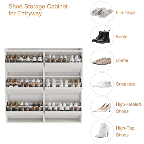Shoe Cabinet with 6 Flip Drawers