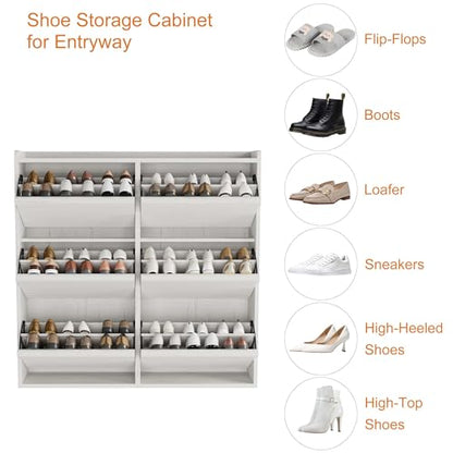 Shoe Cabinet with 6 Flip Drawers