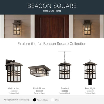 Beacon Square 17.5" 1 Light Outdoor Wall Light with Clear Hammered Glass in Olde Bronze®