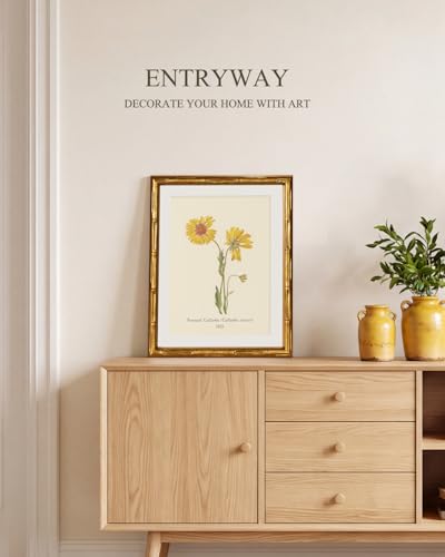 Gold Framed Bamboo Wall Art