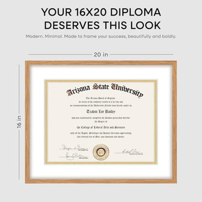 16x20 Natural Oak Diploma Frame