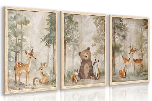 Woodland Animals Wall Art Set of 3 (3 Count)