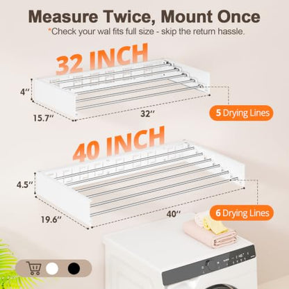Wall Mounted Clothes Drying Rack Folding Indoor