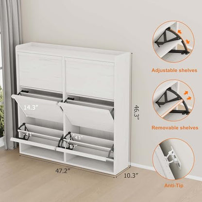 Shoe Cabinet with 6 Flip Drawers