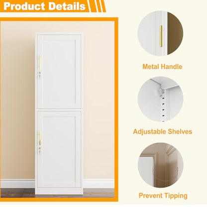 Metal Locker Tall Narrow Storage Cabinet