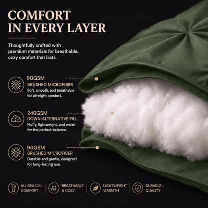 Queen Comforter Set Olive Green (7 Count)