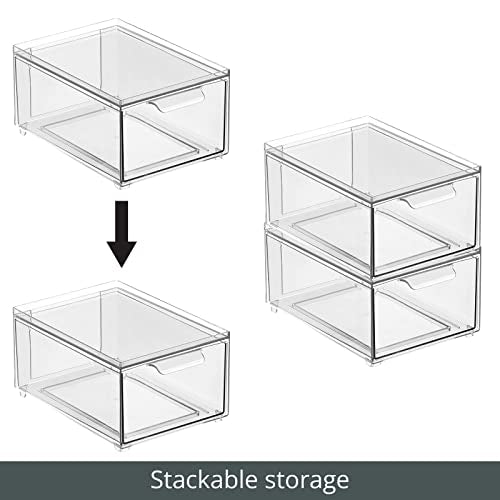 Plastic Bathroom Organizer Bin w (4 Count)