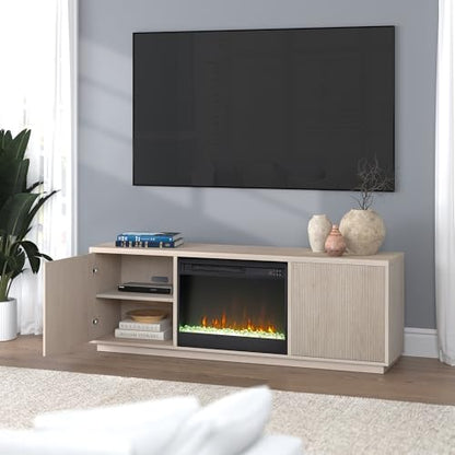 70" TV Stand with Crystal Fireplace