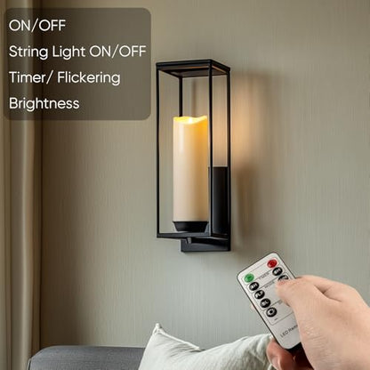 4"x12" Outdoor Waterproof Flameless Candles with Timers and Remote Control (4 Count)