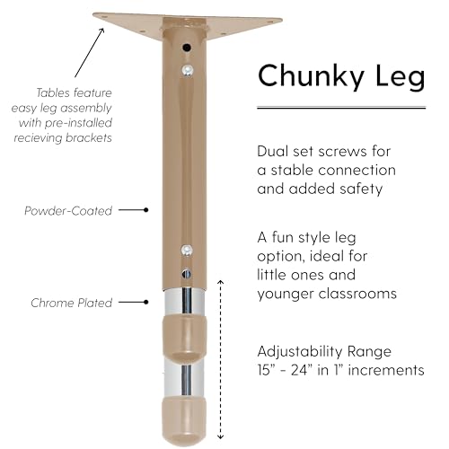 FDP 30" x 60" Rectangle Table with Chunky Legs