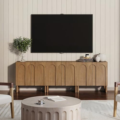 Jett Mid Century Modern Wood Credenza Storage Cabinet