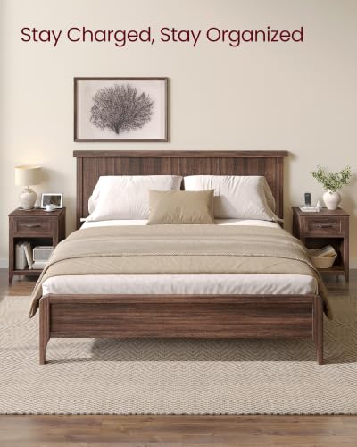 Farmhouse Nightstand with Charging Station
