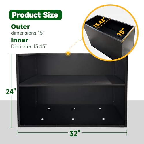 Metal Rectangular Planter 32" L x 15" W x 24" H Outdoor Tall Metal Planter
